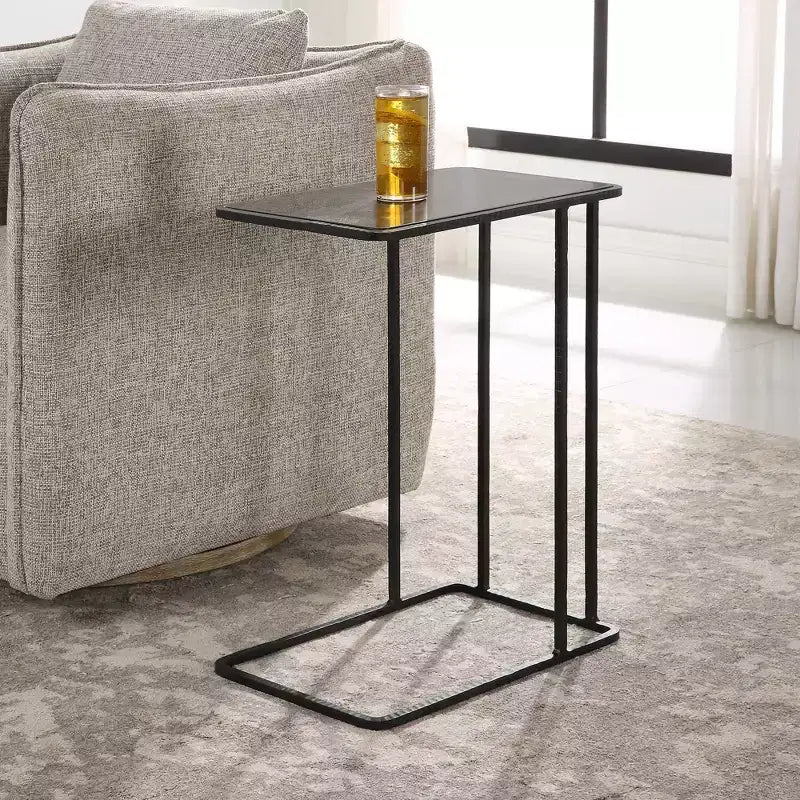 Uttermost Cavern 18 Wide Black Bluestone Rectangular Accent Table