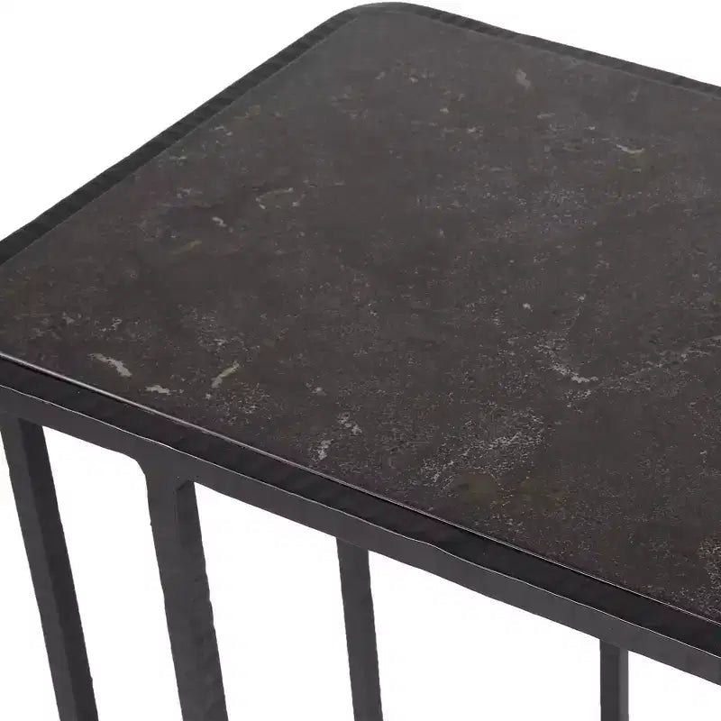 Uttermost Cavern 18 Wide Black Bluestone Rectangular Accent Table