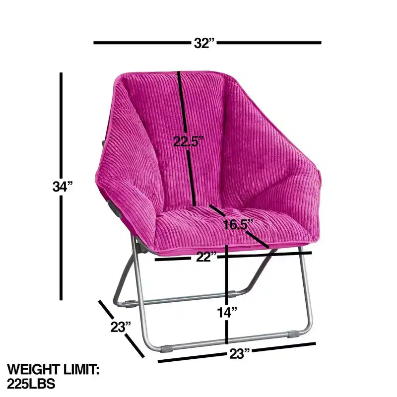 Zenithen Hexagon Folding Dish Corduroy Chair