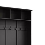 Albero da ingresso 3-in-1 da 55 pollici con 6 ganci, appendiabiti e panca da ingresso con ripiani