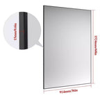 Specchio da Bagno Moderno Oversize con Cornice Nera: Alluminio, Montaggio a Parete, Verticale/Orizzontale