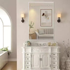 Modern White Frame Bathroom Mirror: Oversized, Aluminum, Wall Mounted, Vertical/Horizontal