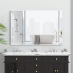 Specchio da Bagno Moderno con Cornice Bianca: Extra-Large, Alluminio, Montaggio a Parete, Verticale/Orizzontale