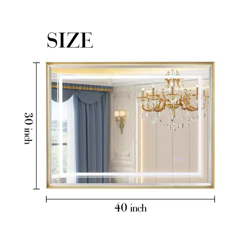 LED Bathroom Beveled Mirror: 3000-6000K Gradient Lighting, Dual-Sided Illumination, 3 Color Modes, IP54 Anti-Fog, Wall?Mountable