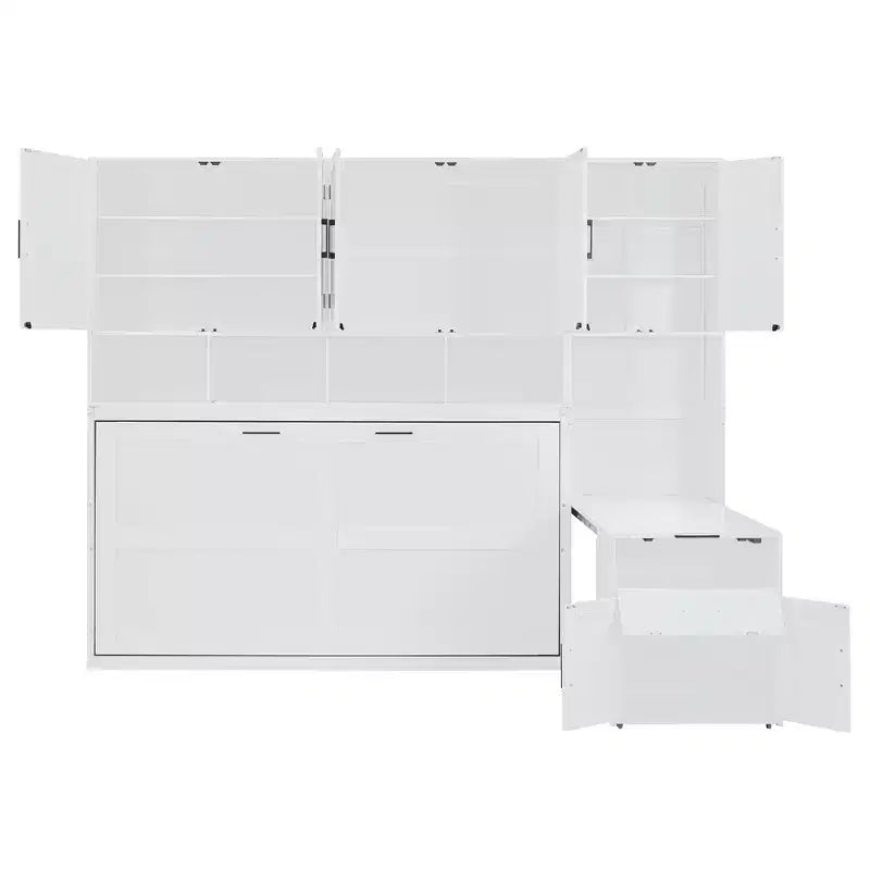 Whisen Twin Size Murphy Bed Wall Bed with Closet , Drawers & Desk
