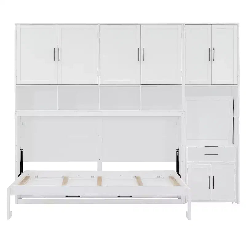 Whisen Twin Size Murphy Bed Wall Bed with Closet , Drawers & Desk