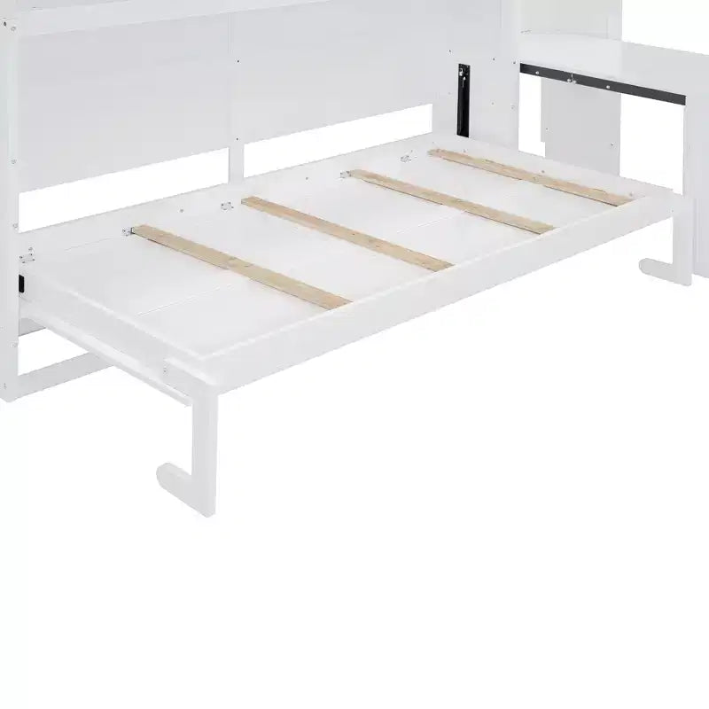 Whisen Twin Size Murphy Bed Wall Bed with Closet , Drawers & Desk