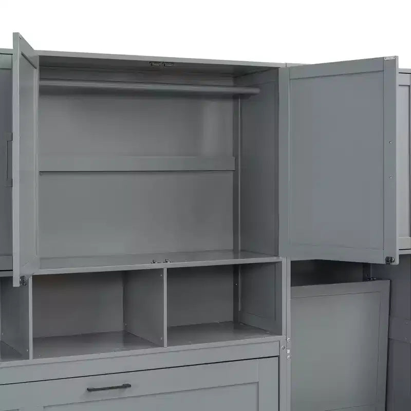 Whisen Twin Size Murphy Bed Wall Bed with Closet , Drawers & Desk