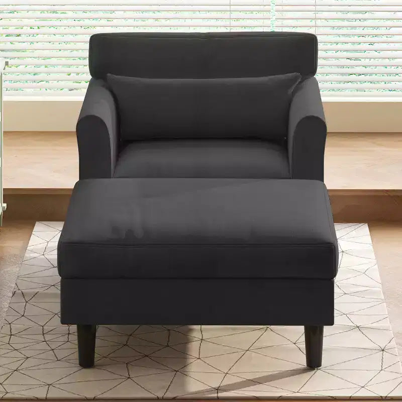 Mjkone 37'' Ice Velvet Chaise Lounge Sofa Couch