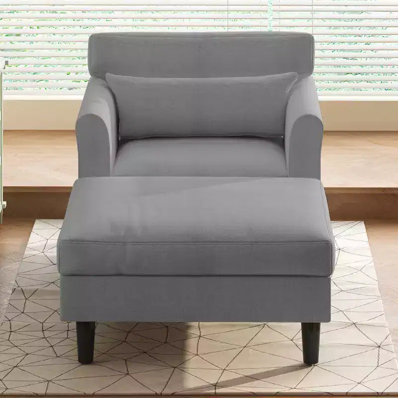 Mjkone 37'' Ice Velvet Chaise Lounge Sofa Couch