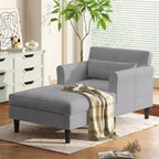 Divano letto chaise longue in velluto ghiaccio da 37 pollici