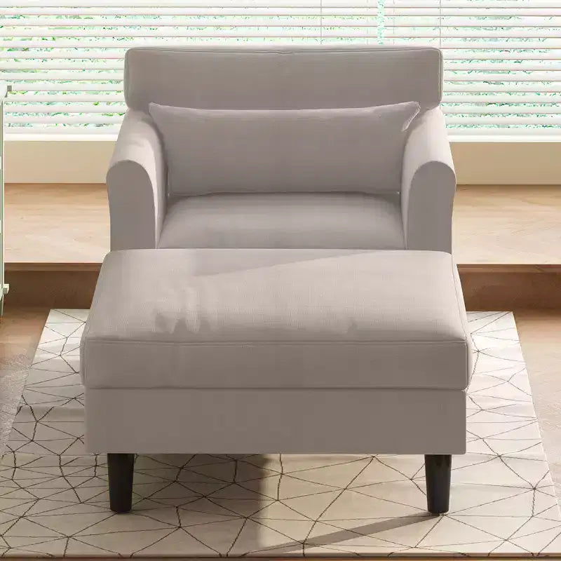 Mjkone 37'' Ice Velvet Chaise Lounge Sofa Couch
