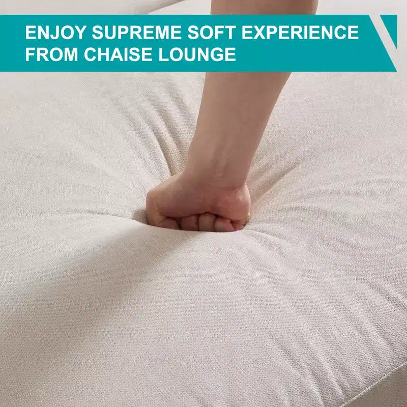 Mjkone 37'' Ice Velvet Chaise Lounge Sofa Couch