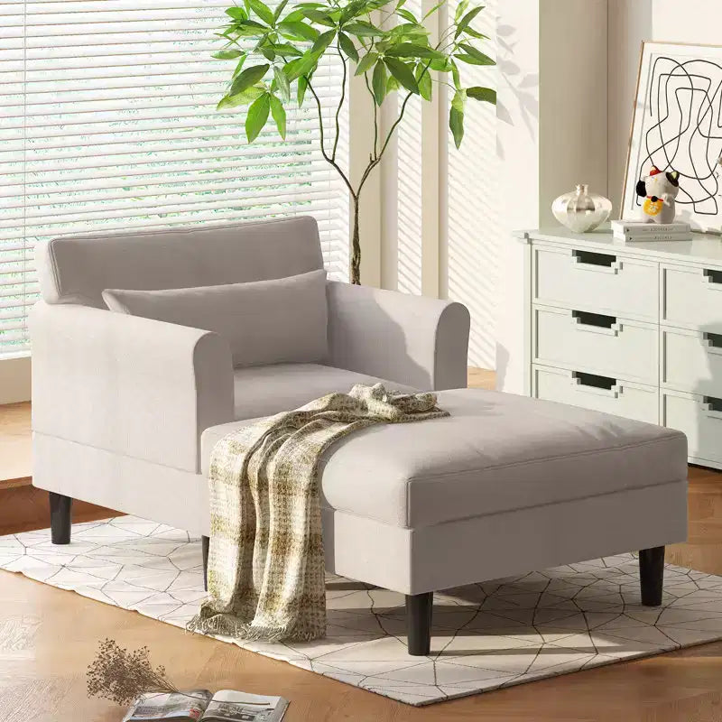 Mjkone 37'' Ice Velvet Chaise Lounge Sofa Couch