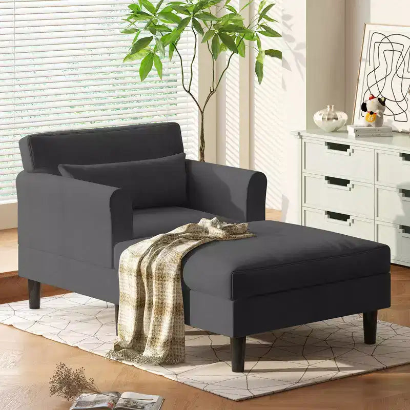 Divano letto chaise longue in velluto ghiaccio da 37 pollici
