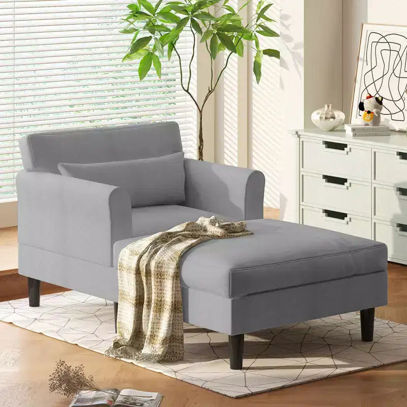 Divano letto chaise longue in velluto ghiaccio da 37 pollici