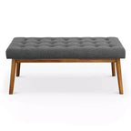 Christopher Knight Home Ada Modern 43.00 Button-Tufted Fabric Upholstered Solid Wood Bench