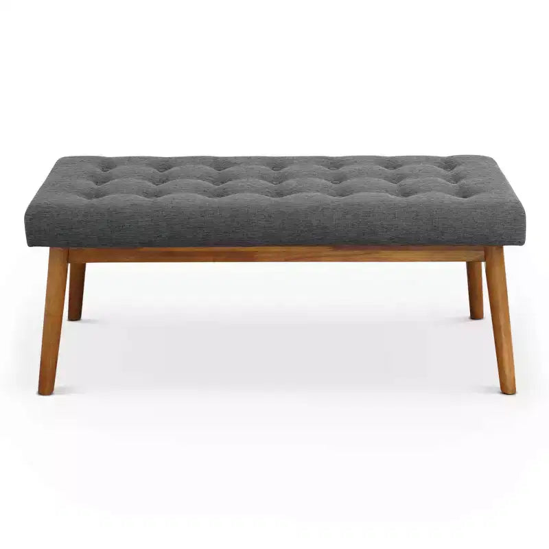 Christopher Knight Home Ada Modern 43.00 Button-Tufted Fabric Upholstered Solid Wood Bench