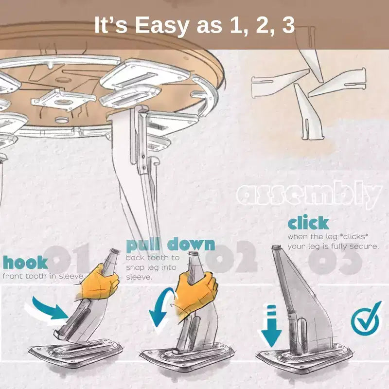 34-Inch Round Foldable Coffee Table – One-Click Assembly, Minimalist Design