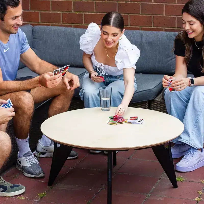 34-Inch Round Foldable Coffee Table – One-Click Assembly, Minimalist Design