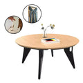 Hoek Round Coffee Table, 34, Quick One-Click Assembly, Contemporary & Space-Saving Foldable Design, Portable Minimalist Centerpiece