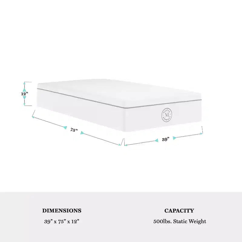 12-Inch Firm Hybrid Cooling Mattress with Pocket Springs & CoolWeave Knitted Top