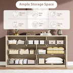 Comò a 7 cassetti per camera da letto, cassettiera ampia e moderna in legno con grande capacità di archiviazione, organizzatore per soggiorno, corridoio, ingresso