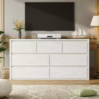 Comò a 7 cassetti per camera da letto, cassettiera ampia e moderna in legno con grande capacità di archiviazione, organizzatore per soggiorno, corridoio, ingresso