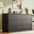 7 Drawer Dresser for Bedroom, Wide Modern Wooden Chest of Drawers with Large Storage, Wood Dresser Organizer for Living Room, Hallway, Entryway