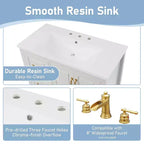 Mobile bagno da 36 pollici con lavabo, armadietto con ante a chiusura ammortizzata, 4 cassetti a chiusura ammortizzata e maniglie in metallo