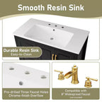 Mobile bagno da 36 pollici con lavabo, armadietto con ante a chiusura ammortizzata, 4 cassetti a chiusura ammortizzata e maniglie in metallo
