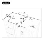 Mobile bagno da 36 pollici con lavabo, armadietto con ante a chiusura ammortizzata, 4 cassetti a chiusura ammortizzata e maniglie in metallo