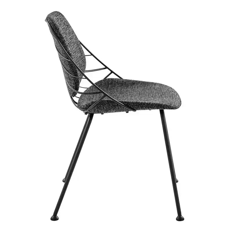 HomeRoots Set of Two Black Upholstered Fabric Dining Side Chairs
