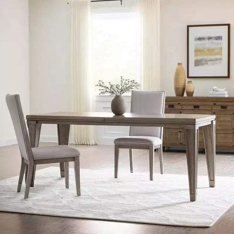 HomeRoots Set of Two Gray Fabric And Solid Wood Dining Side Chairs