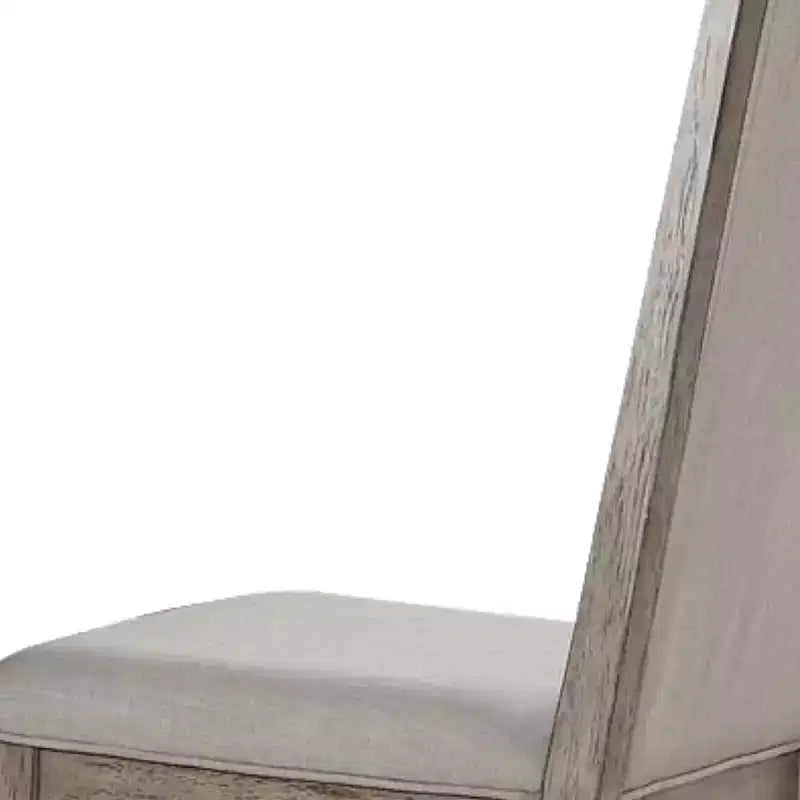 HomeRoots Set of Two Gray Fabric And Solid Wood Dining Side Chairs