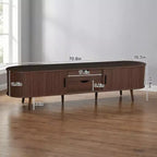 Mobile TV 70 pollici Mid-Century con ante scorrevoli, cassetti e prese integrate