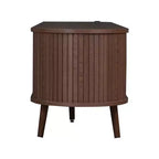 Mobile TV 70 pollici Mid-Century con ante scorrevoli, cassetti e prese integrate