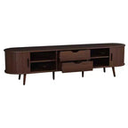 Mobile TV 70 pollici Mid-Century con ante scorrevoli, cassetti e prese integrate