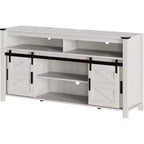 Tavolo console multimediale con porta scorrevole in legno 59, mobile TV rustico per soggiorno, mobile TV in stile rustico