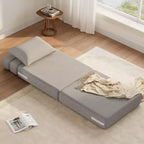 Divano Letto Pieghevole con Cuscino Aggiornato, Divano Letto Pieghevole Singolo e Materasso, Memory Foam ad Alta Densità con Rivestimento in Lino, Poltrona Relax