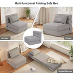 Divano Letto Pieghevole con Cuscino Aggiornato, Divano Letto Pieghevole Singolo e Materasso, Memory Foam ad Alta Densità con Rivestimento in Lino, Poltrona Relax