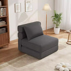 Divano Letto Pieghevole con Cuscino Aggiornato, Divano Letto Pieghevole Singolo e Materasso, Memory Foam ad Alta Densità con Rivestimento in Lino, Poltrona Relax