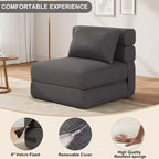 Divano Letto Pieghevole con Cuscino Aggiornato, Divano Letto Pieghevole Singolo e Materasso, Memory Foam ad Alta Densità con Rivestimento in Lino, Poltrona Relax