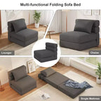 Divano Letto Pieghevole con Cuscino Aggiornato, Divano Letto Pieghevole Singolo e Materasso, Memory Foam ad Alta Densità con Rivestimento in Lino, Poltrona Relax
