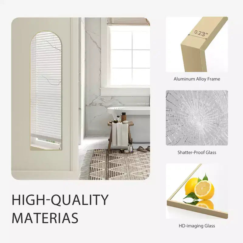 56x15 Inch Rectangle Full Length Floor Standing Mirror