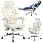 Sedia da Ufficio Reclinabile Ergonomica in Mesh con Poggiapiedi, Supporto Lombare e Poggiatesta