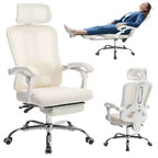 Sedia da Ufficio Reclinabile Ergonomica in Mesh con Poggiapiedi, Supporto Lombare e Poggiatesta