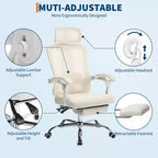 Sedia da Ufficio Reclinabile Ergonomica in Mesh con Poggiapiedi, Supporto Lombare e Poggiatesta