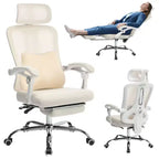 Sedia da Ufficio Reclinabile Ergonomica in Mesh con Poggiapiedi, Supporto Lombare e Poggiatesta