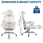 Sedia da Ufficio Reclinabile Ergonomica in Mesh con Poggiapiedi, Supporto Lombare e Poggiatesta